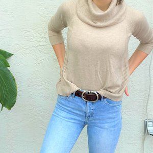 LOFT Beige Cowel Neck Sweater
